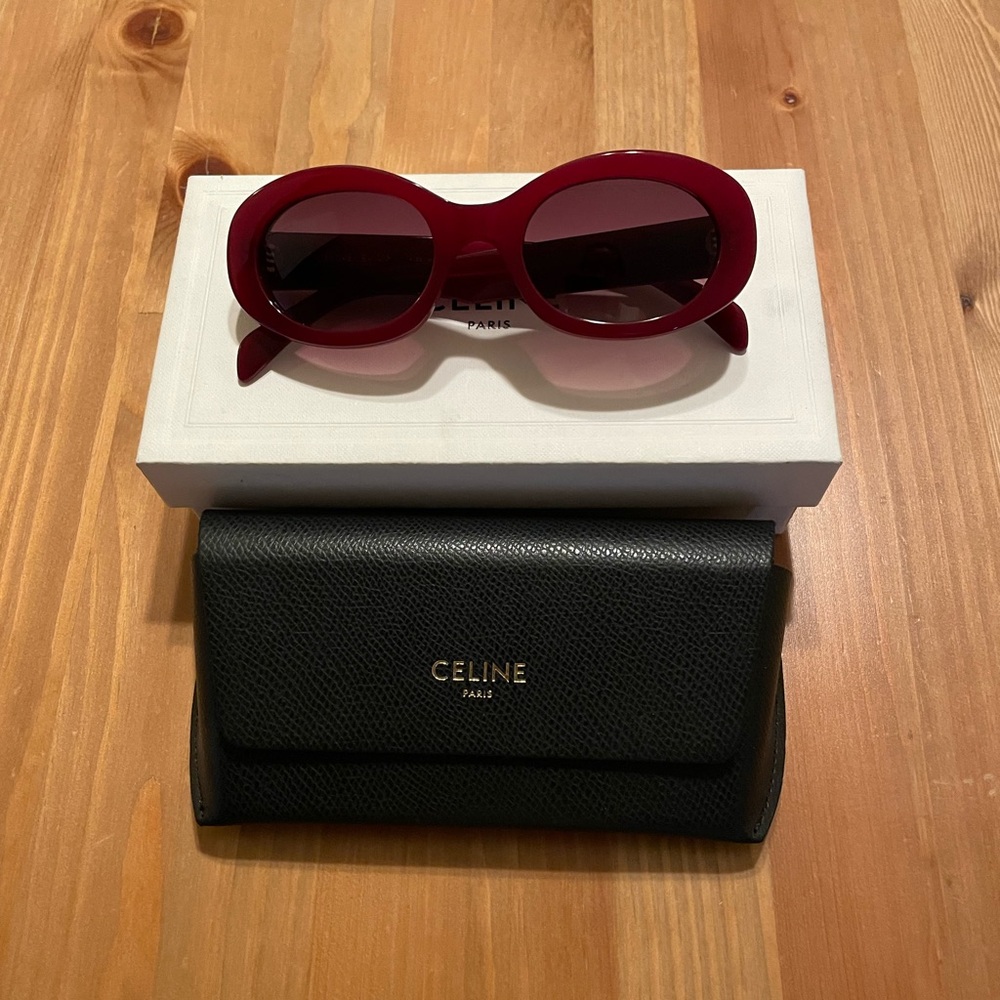 Celine Triomphe Oval Acetate Sunglasses - Picture 3 of 16